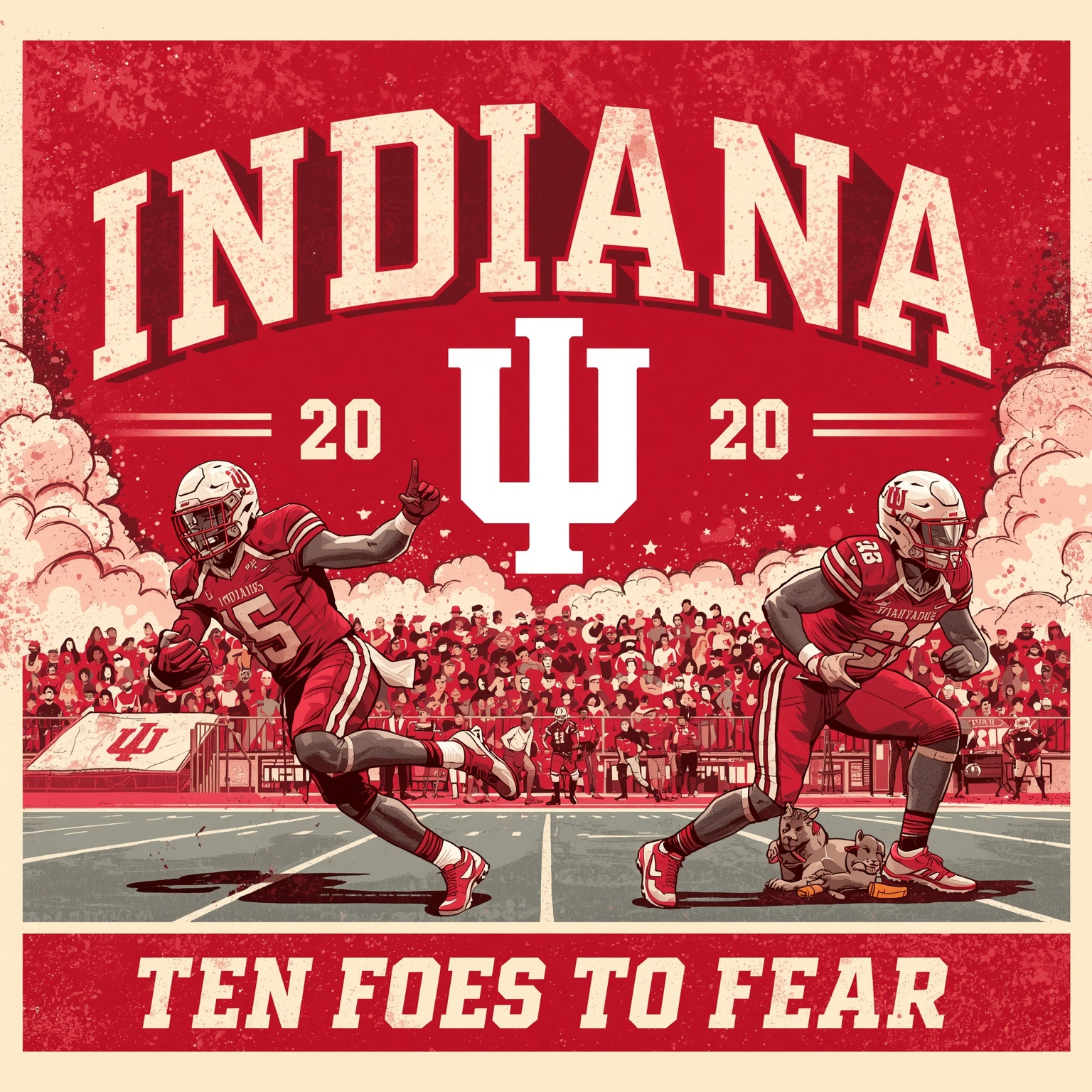 Indiana's 2026 Football: Ten Foes to Fear - painting of Indiana Hoosiers football venue