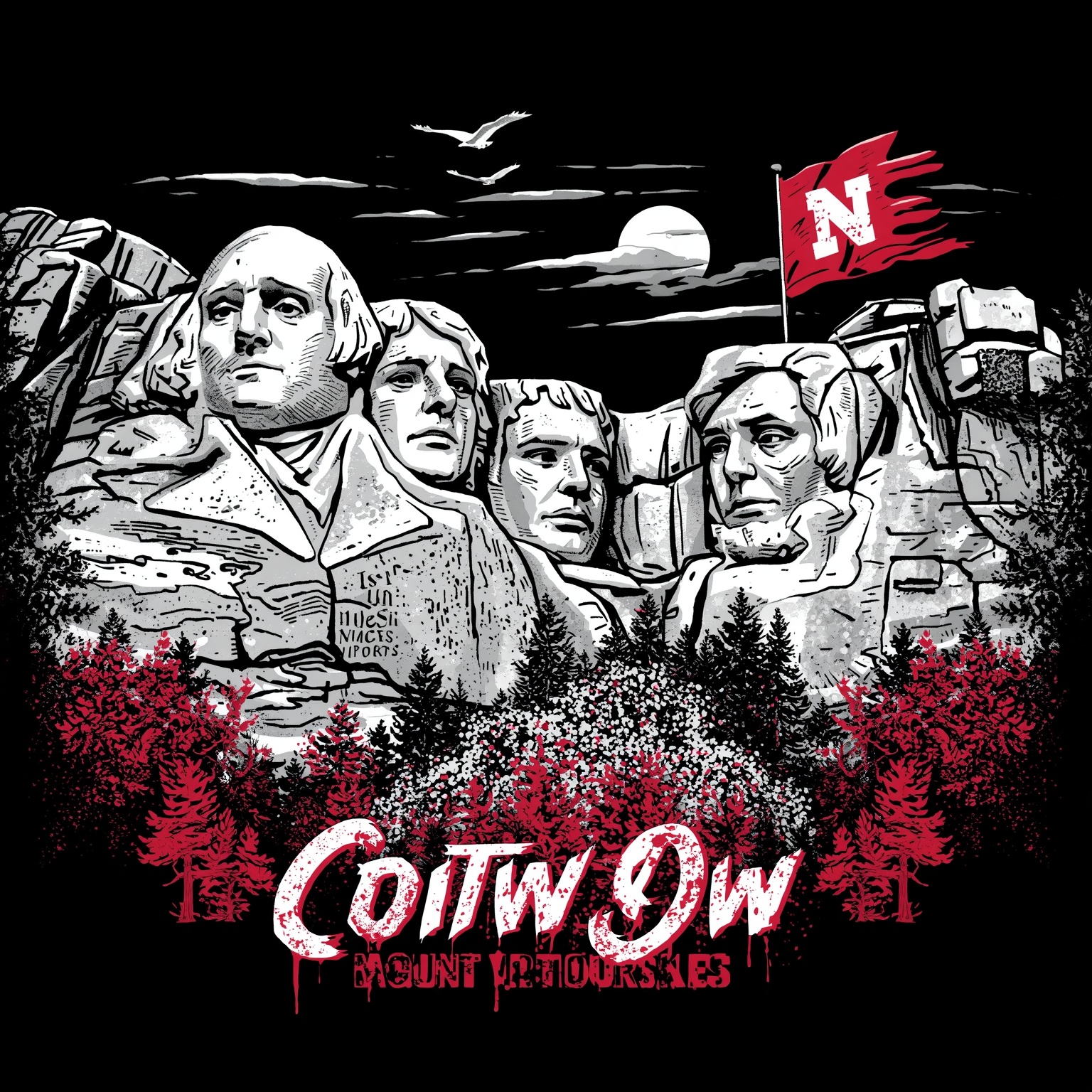 Husker Legends’ Mount Rushmore Showdown - painting of Nebraska Cornhuskers football venue