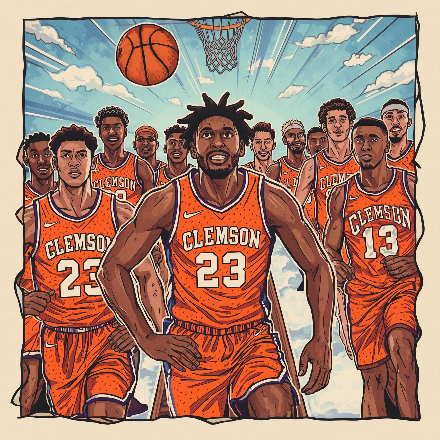Celtics Scoop Up Former Clemson Star - painting of Clemson Tigers basketball venue