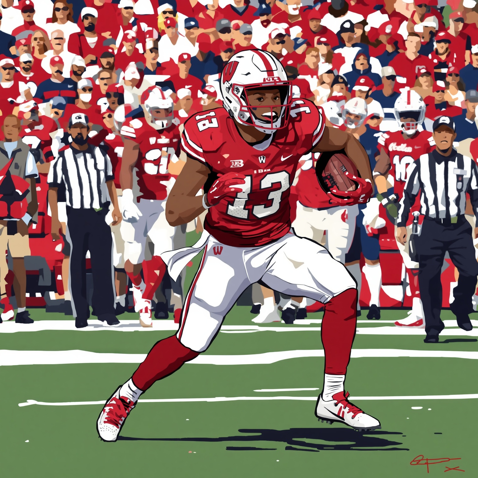 Palmer’s Badger Backfield Showdown - painting of Wisconsin Badgers football venue