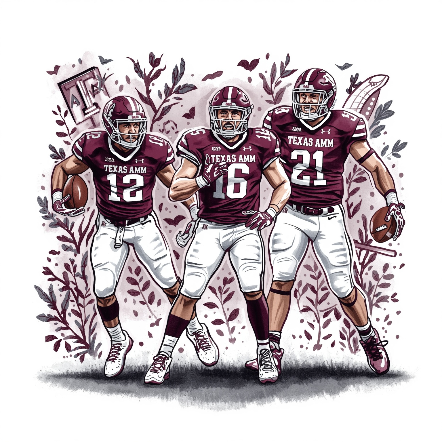 Aggies Recap: Baseball Transfer, Hoop Snub, Football Rivalry - painting of Texas A&M Aggies baseball,basketball,football venue