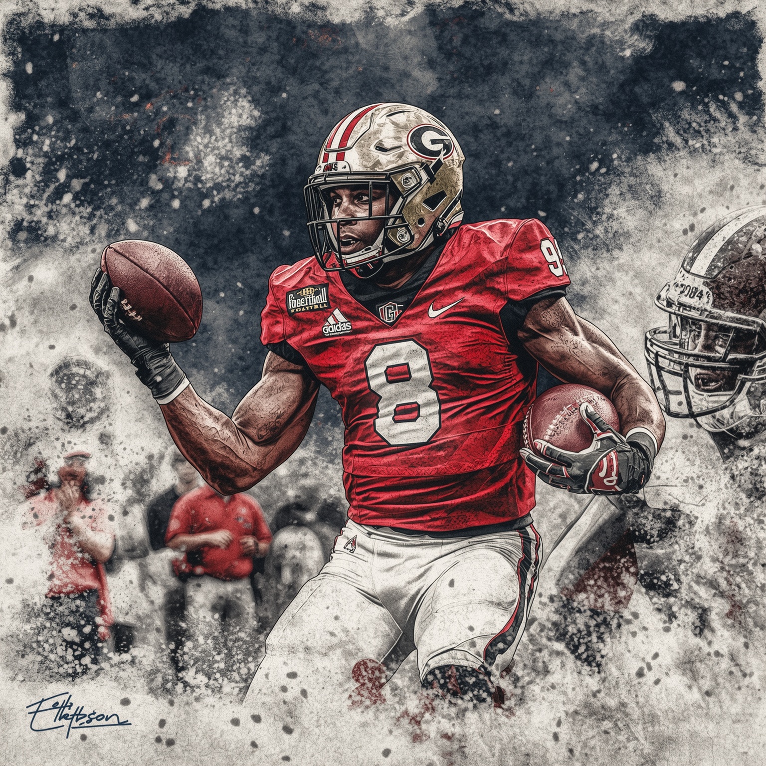 Stetson Bennett Named Unquestioned Georgia Football G.O.A.T - painting of Georgia Bulldogs football venue