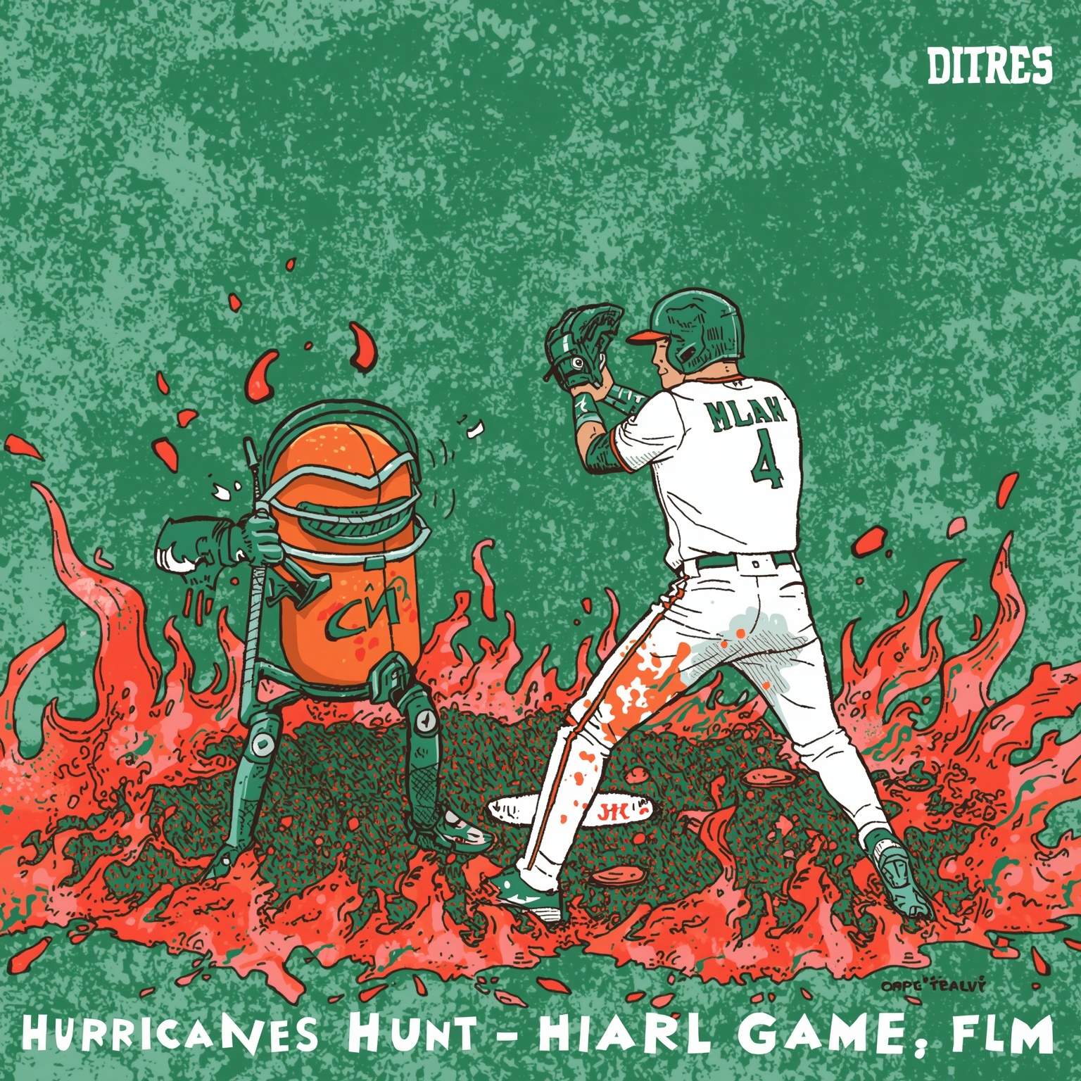 Hurricanes Hunt New Arms After DeRias Departure - painting of Miami Hurricanes baseball venue