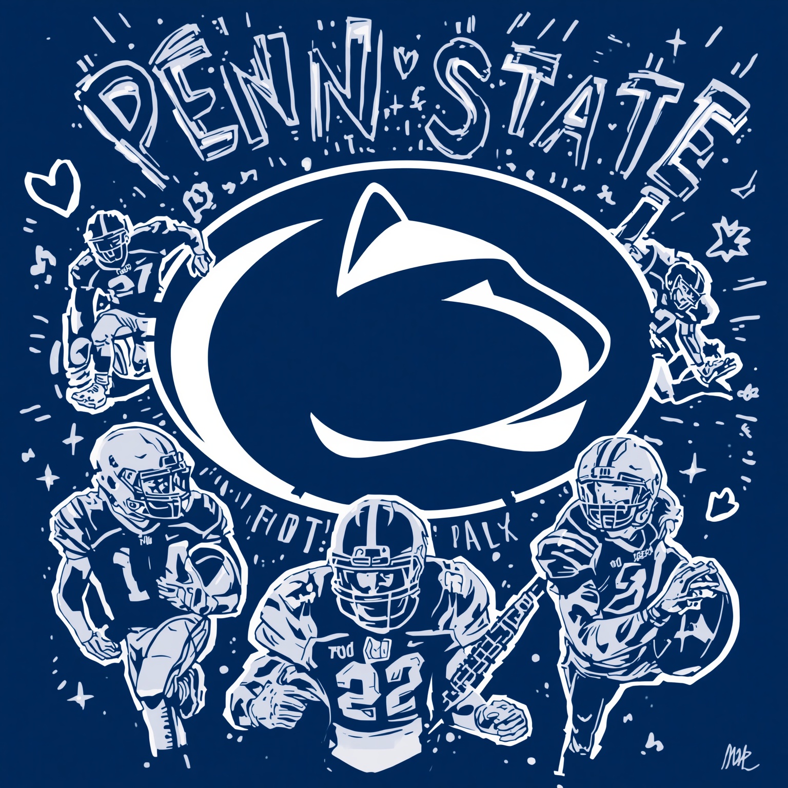 Penn State Football Future Stars and Recruit Drama - painting of Penn State Nittany Lions football venue