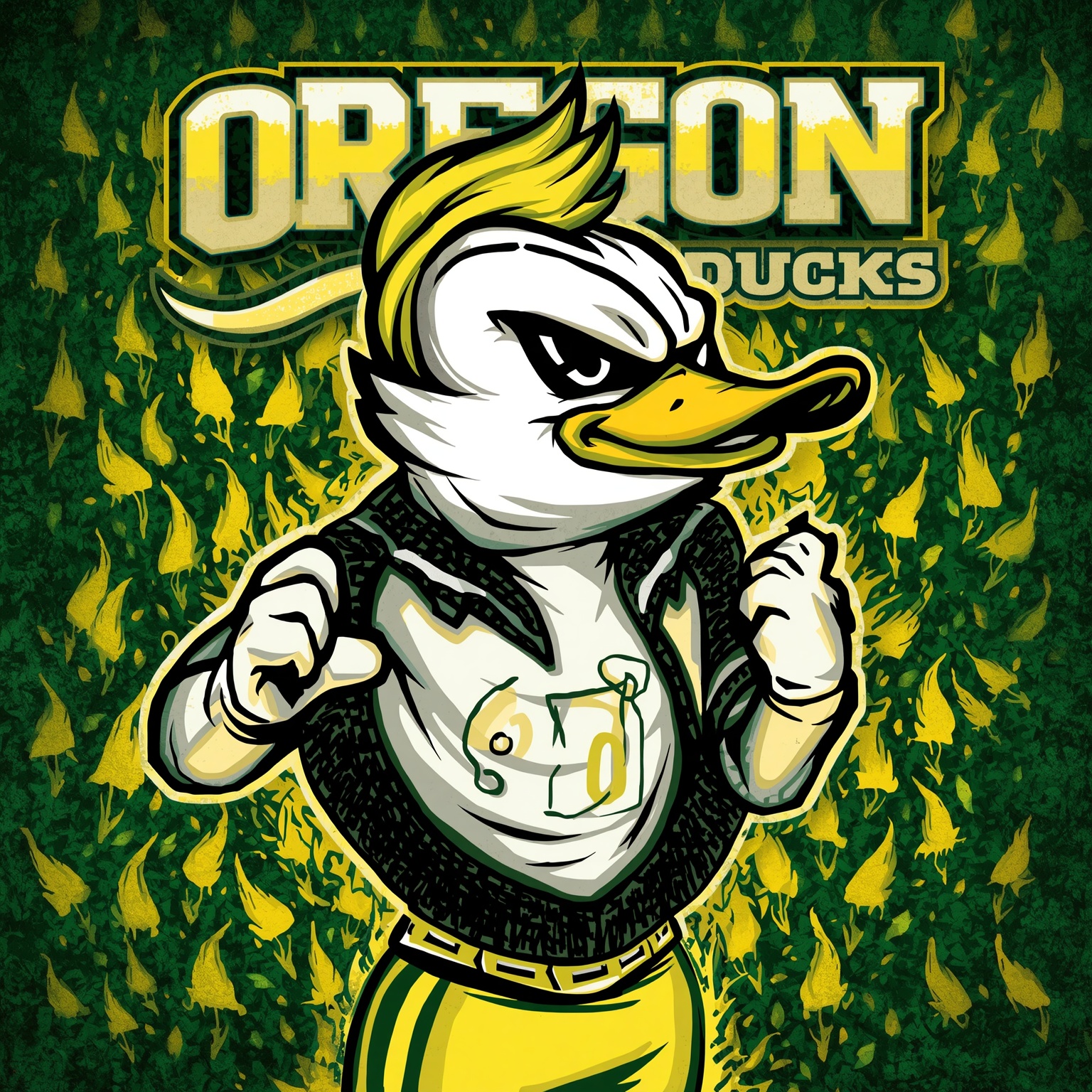 Oregon Ducks Build National Recruiting & Talent Pipeline - painting of Oregon Ducks football, baseball venue