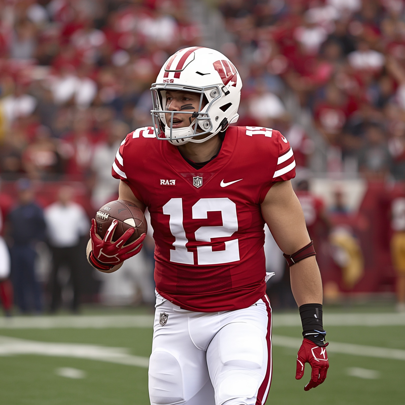 Badgers’ TE Hype Meets USC Challenge Forecast - painting of Wisconsin Badgers football venue