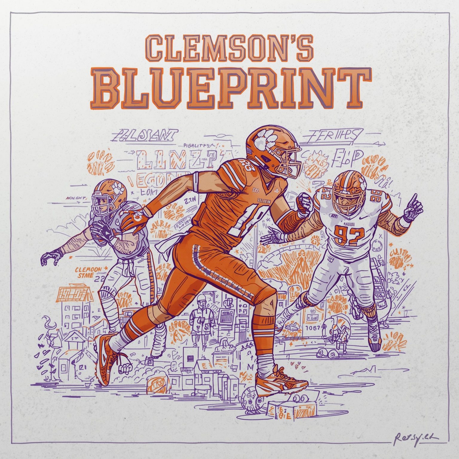 Clemson’s Blueprint: Lessons from CFP Semifinalists - painting of Clemson Tigers football venue