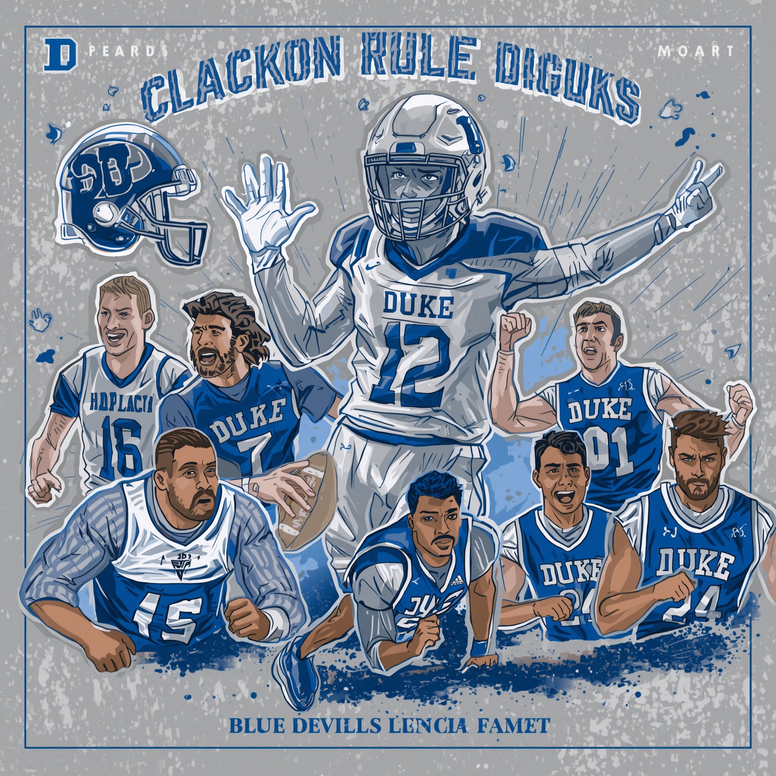 Duke’s Next Big Names and Rule Changes Unite Blue Devils’ Future - painting of Duke Blue Devils basketball, football venue