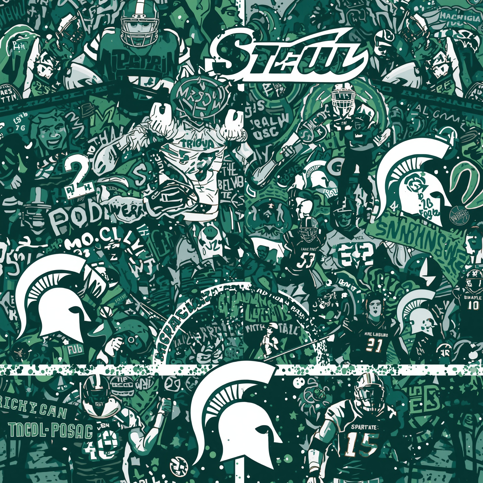 Spartans’ Power Plays: AD Drama, Recruiting & Roster Moves - painting of Michigan State Spartans football, basketball venue