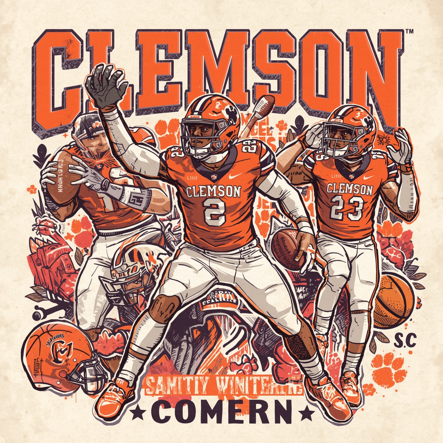 Clemson Guard’s Fight After Neurological Diagnosis - painting of Clemson Tigers basketball venue