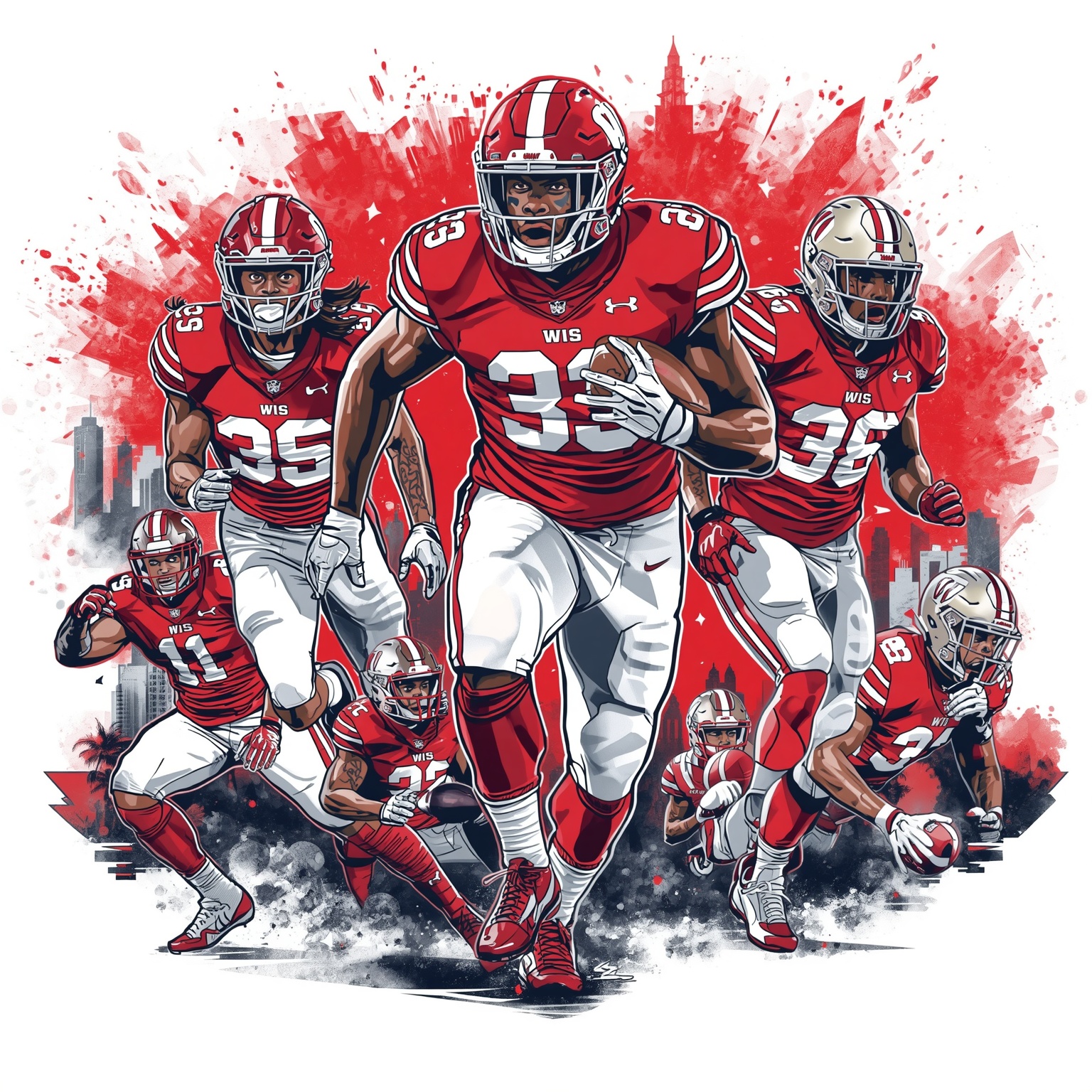 Badgers’ Season Preview: Star Athletes and Iowa Showdown - painting of Wisconsin Badgers football venue