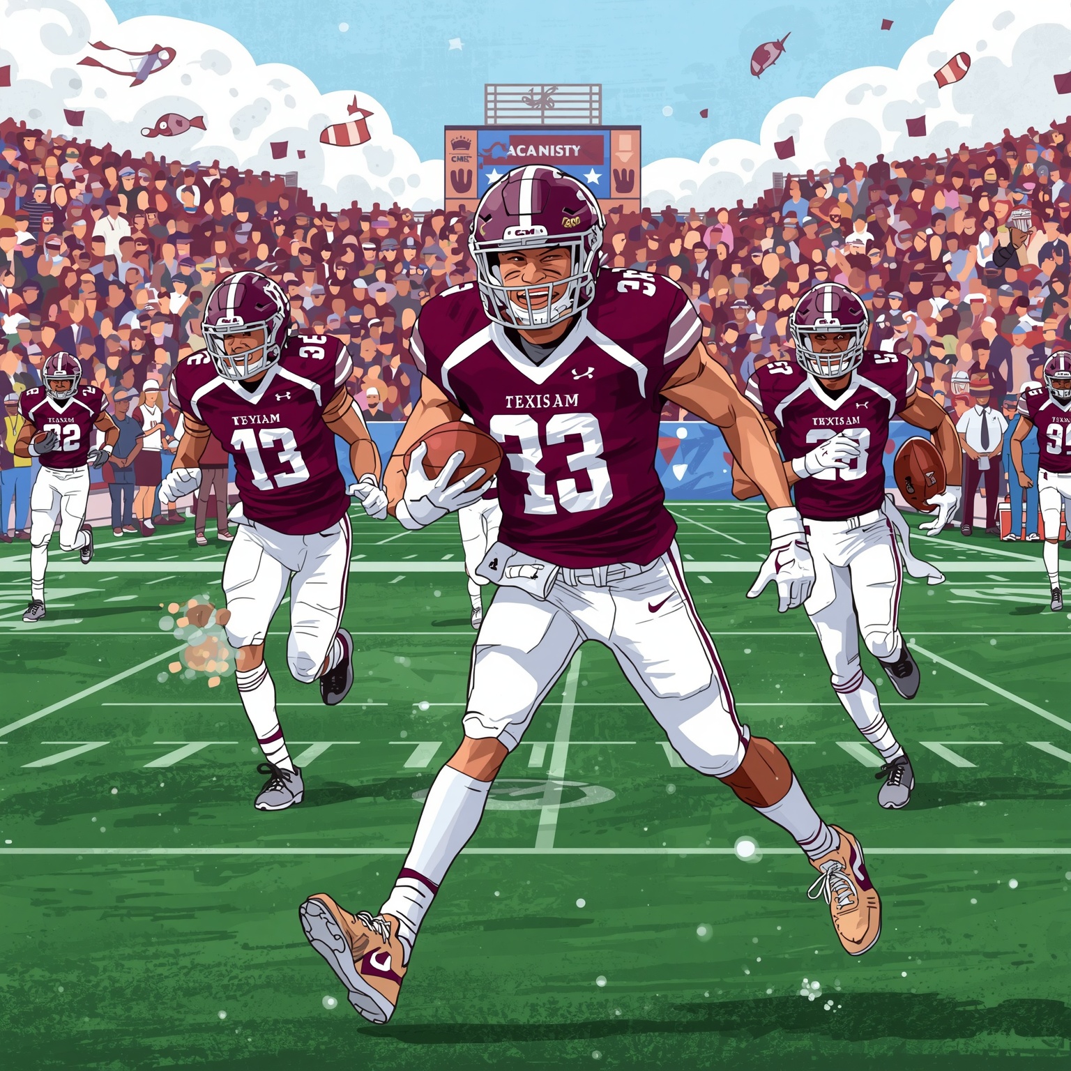 Aggies on the Move: Recruits, Transfers & Redemption - painting of Texas A&M Aggies football, baseball venue