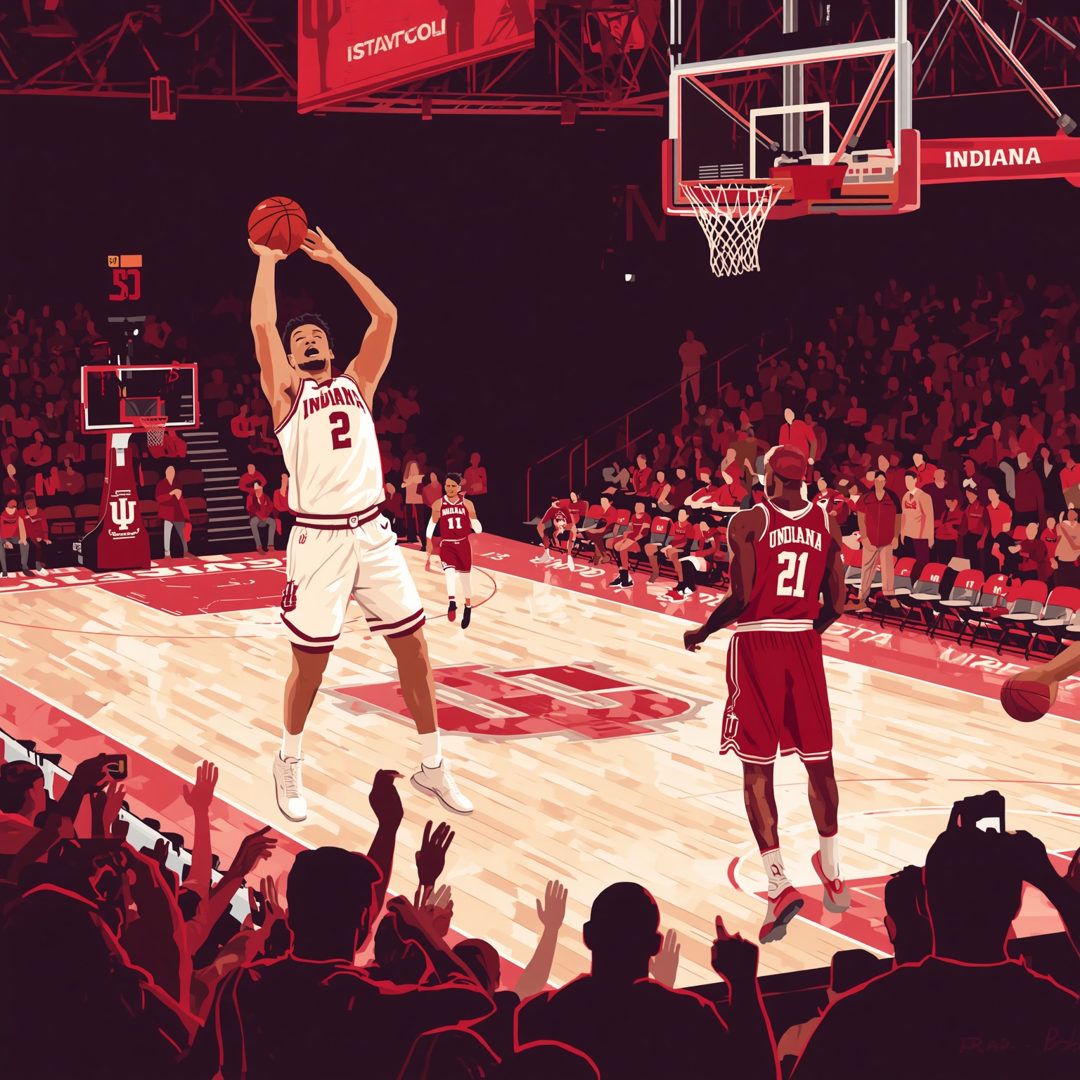 Indiana Hoosiers 2026-27: Schedule Tests & Shooting Surge - painting of Indiana Hoosiers basketball venue