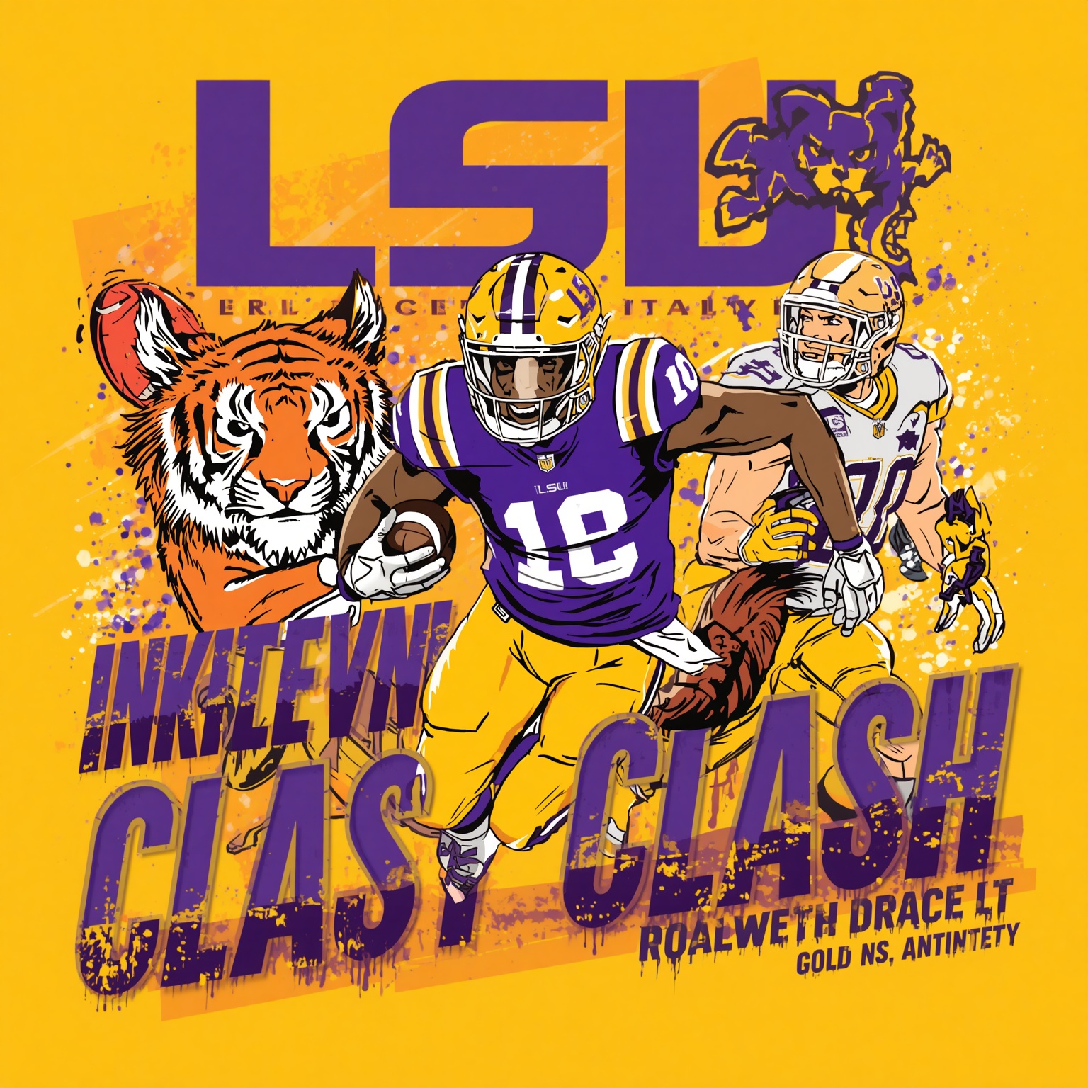Sec Showdown Ahead: Texas Clash and Roster Revamp - painting of LSU Tigers football venue
