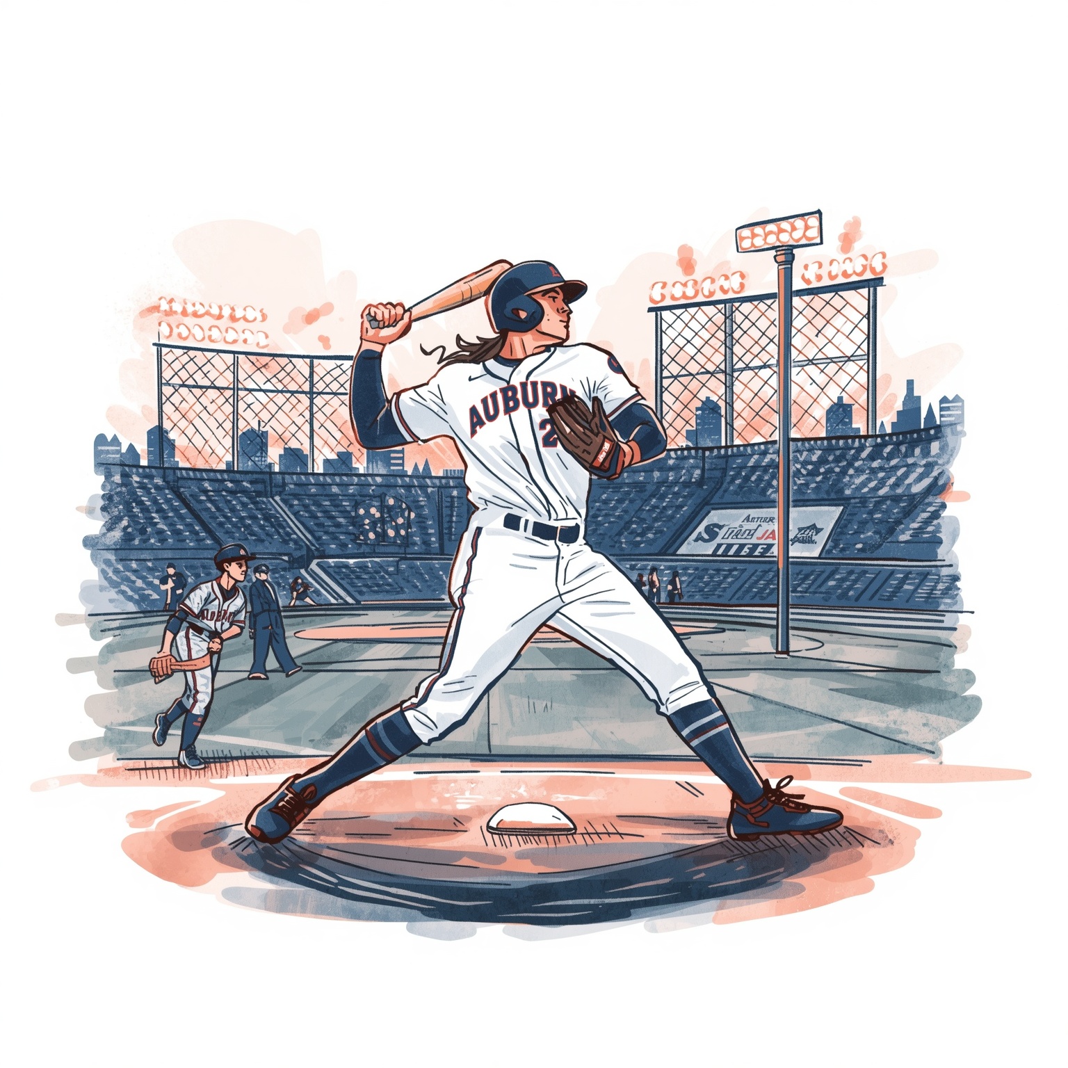 Auburn’s Big League Hopefuls Poised for 2026 Draft - painting of Auburn Tigers baseball venue