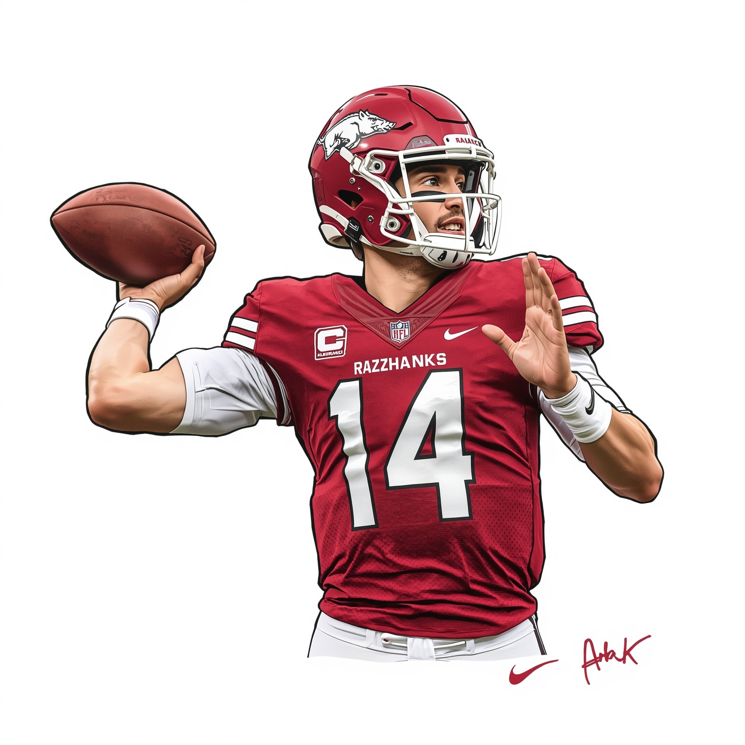 Razorbacks’ QB Spotlight Amid Toughest Schedule - painting of Arkansas Razorbacks football venue