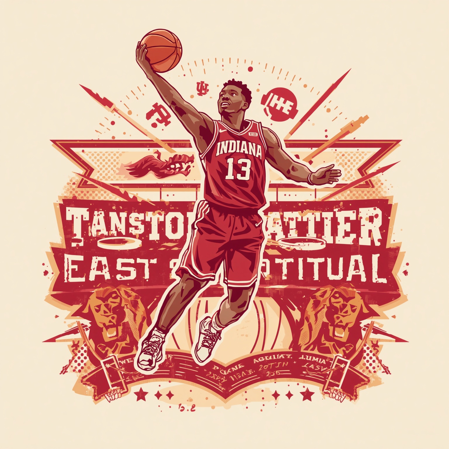 7-Foot-2 Transfer Poised to Dominate Indiana Hoosiers - painting of Indiana Hoosiers basketball venue