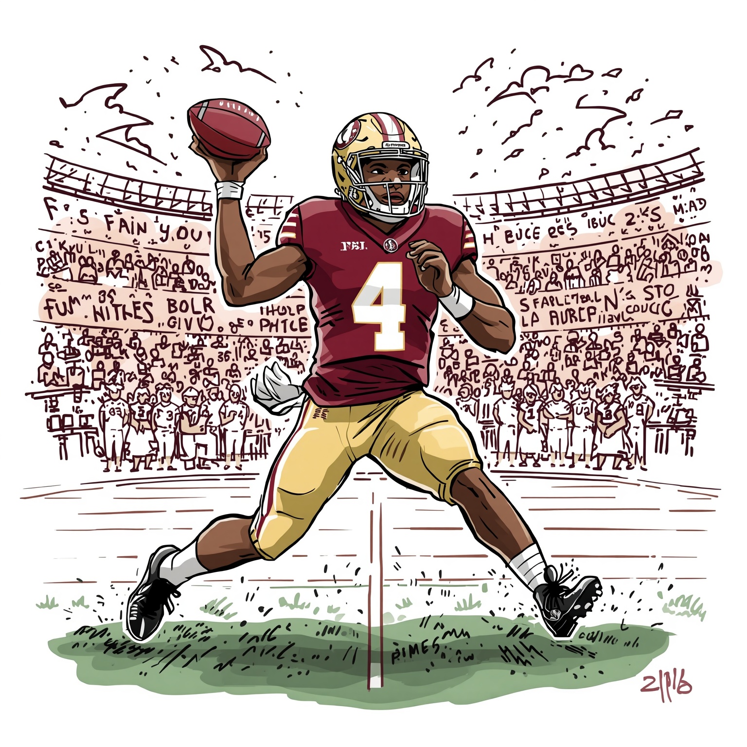 Ramsey Would’ve Chosen Coach Prime Over FSU in a Heartbeat - painting of Florida State Seminoles football venue