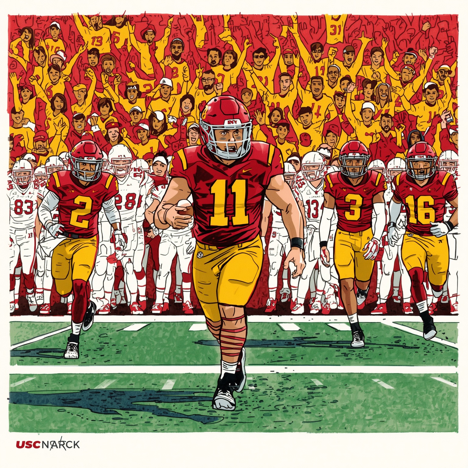 USC Recruiting Roundup: NIL Deals, Rankings & Defense - painting of USC Trojans football venue