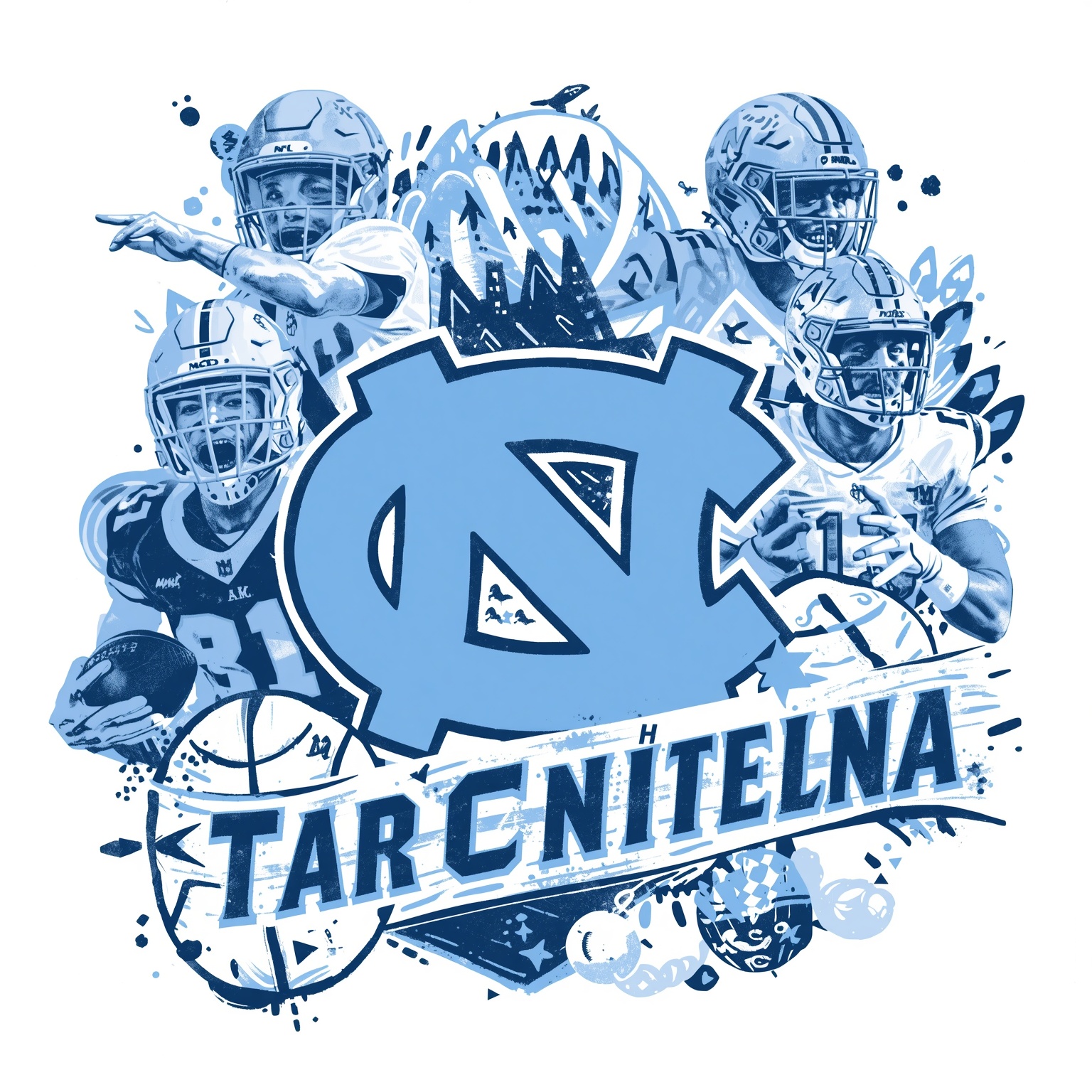 Tar Heels’ Snubs, Surprises & Season Countdown - painting of North Carolina Tar Heels baseball,basketball,football venue