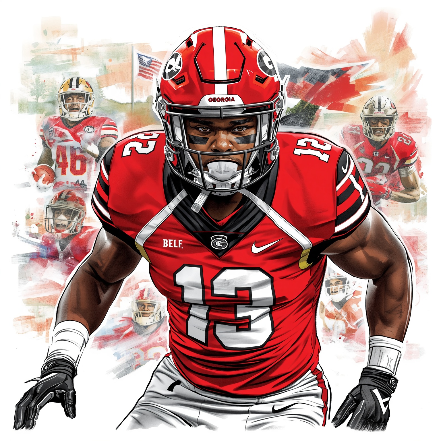 4-Star Cornerback Tae Walden Joins Oregon Ducks - painting of Georgia Bulldogs football venue