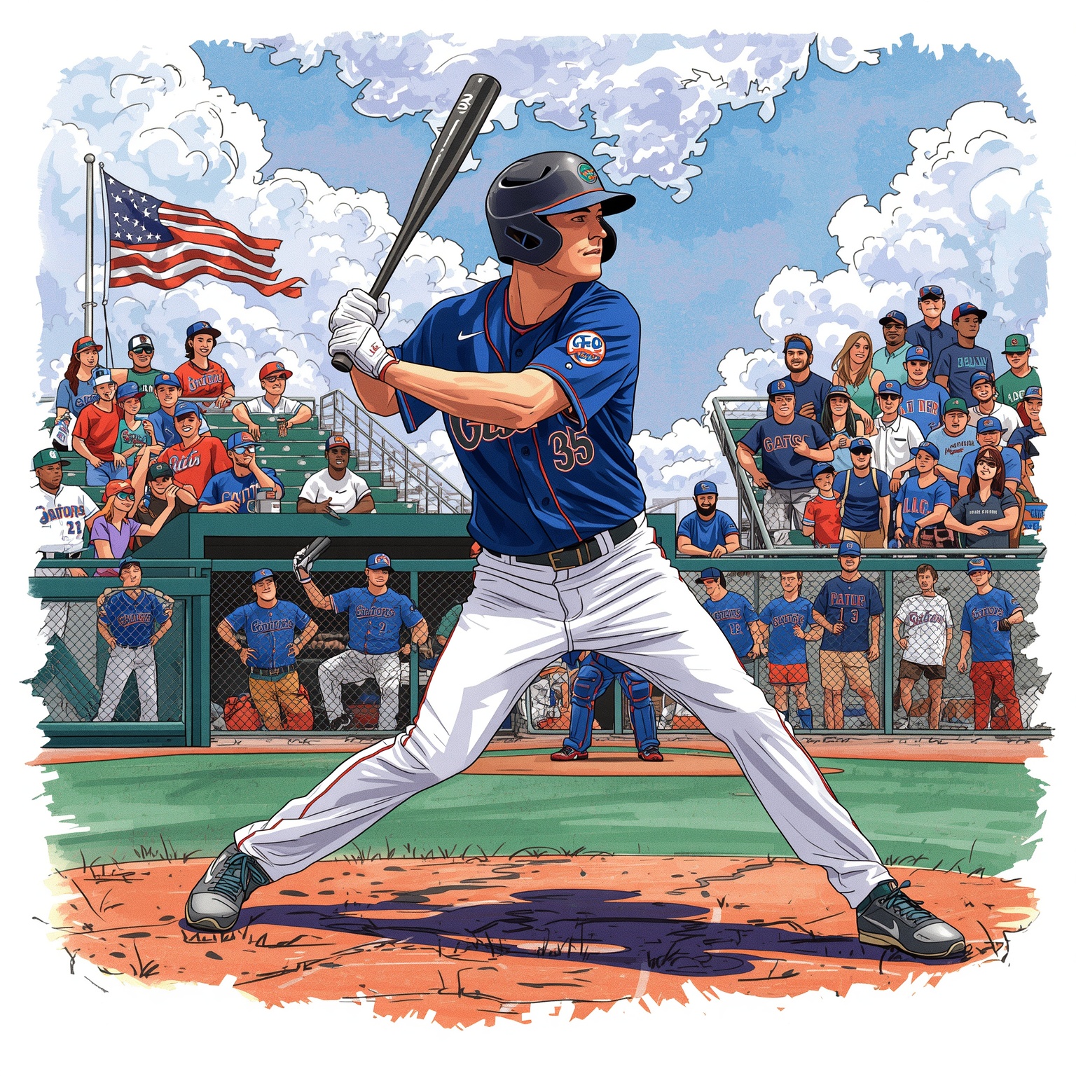Gators Transfer Blitz: Champion Outfielder and New Catcher - painting of Florida Gators baseball venue