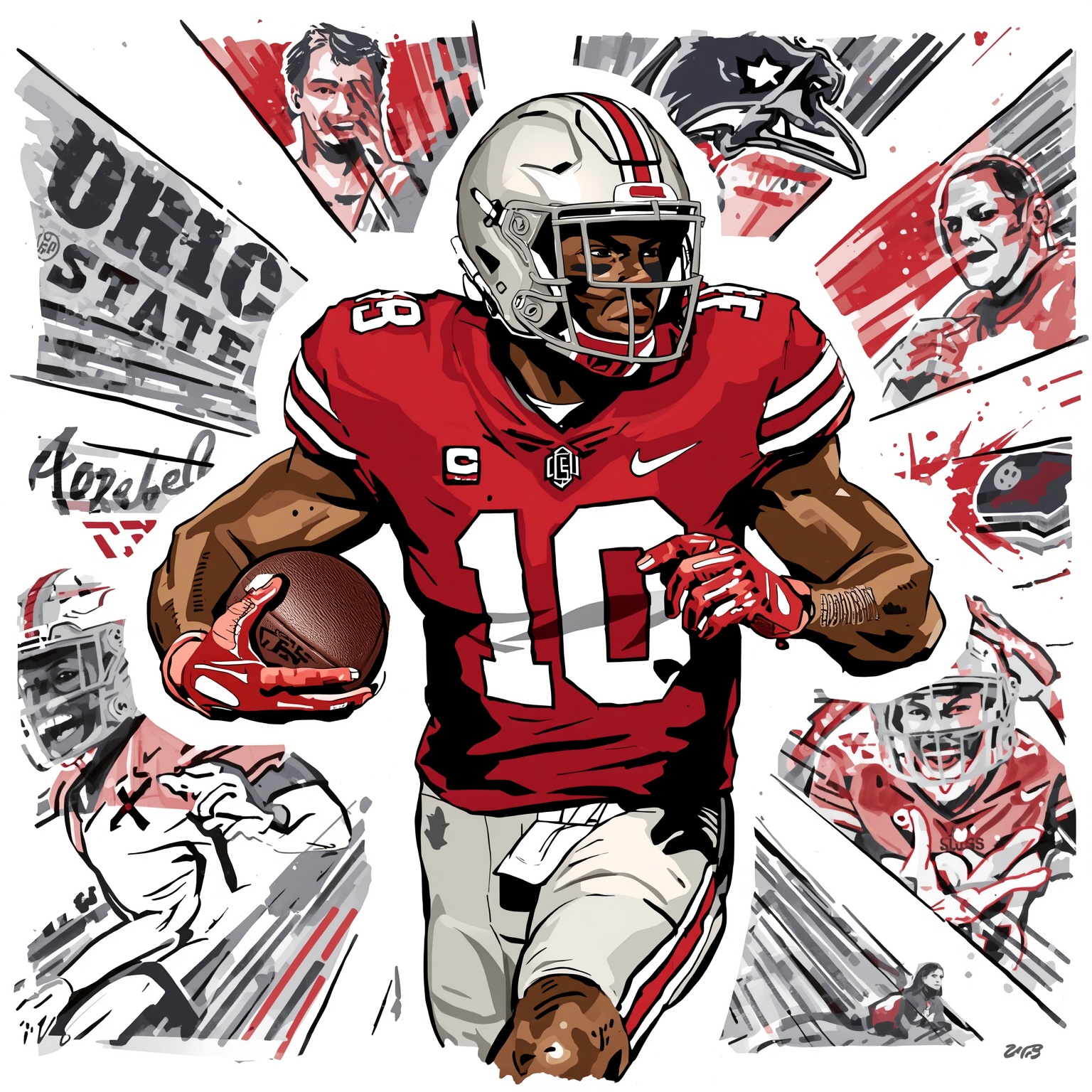 Ohio State Secures 5-Star Receiver Jett Harrison - painting of Ohio State Buckeyes football venue