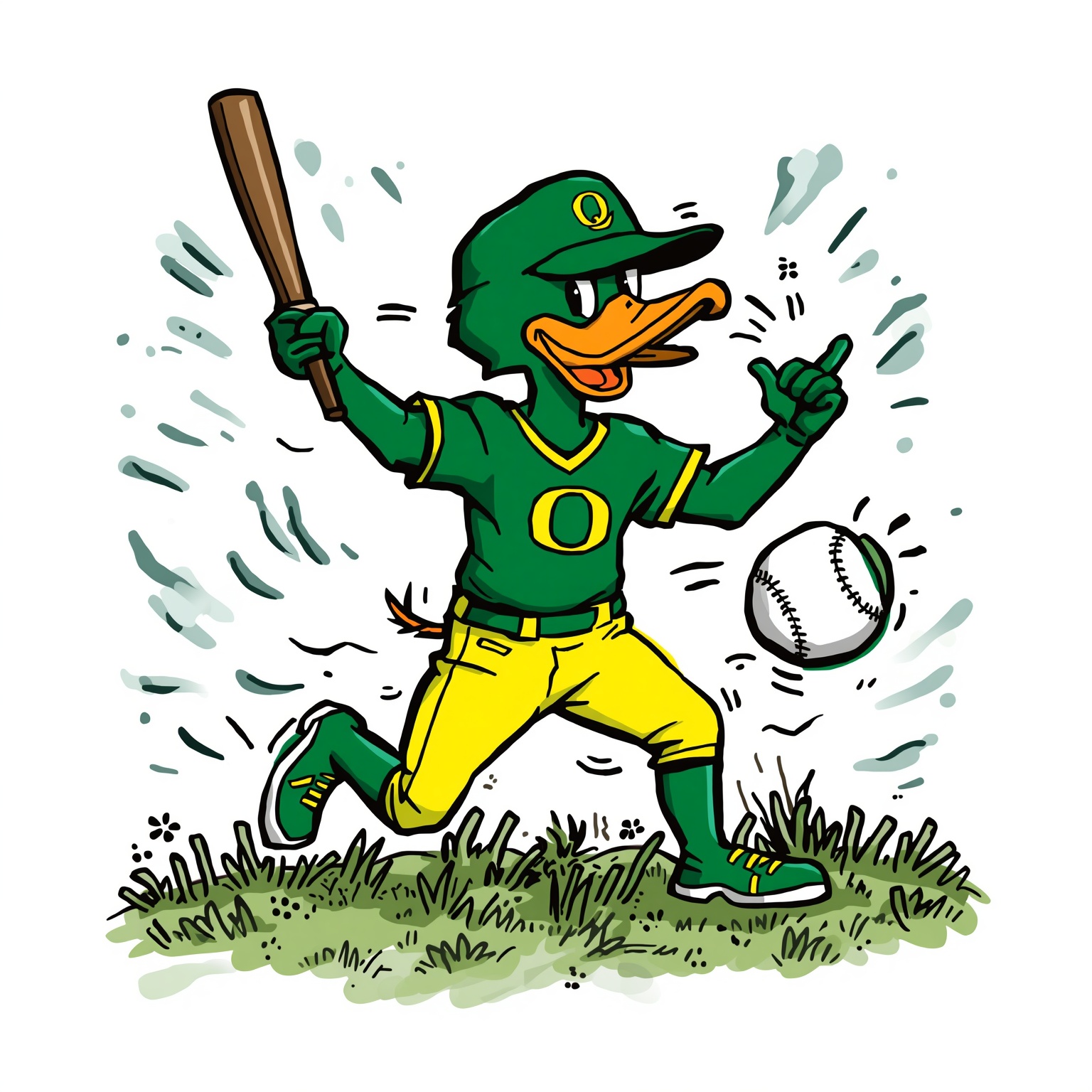 Ducks’ Stellar Seasons: Pitching Prowess & Backfield Battles - painting of Oregon Ducks football, baseball venue