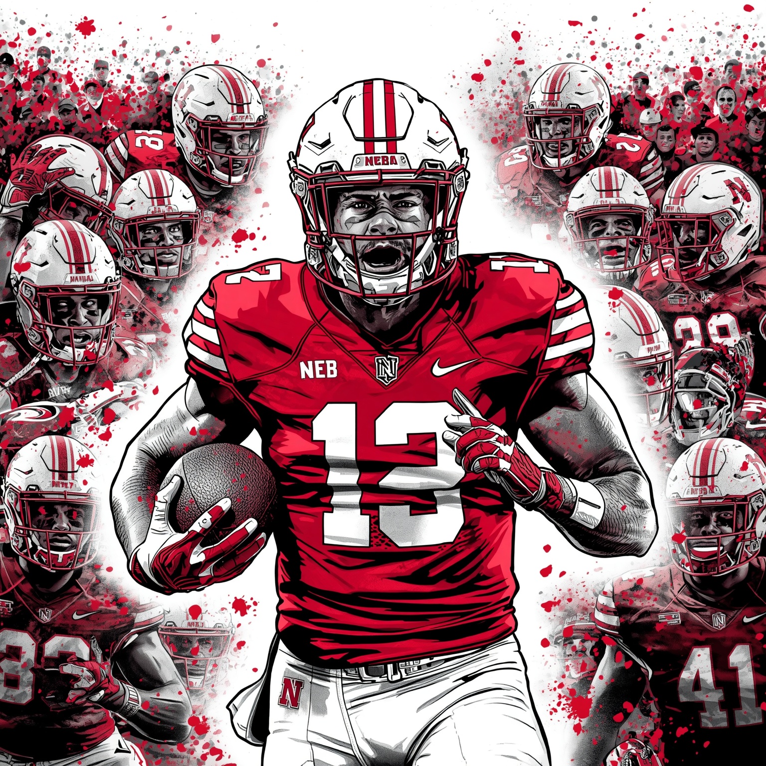 Huskers Legends Enshrined in 2026 Hall Class - painting of Nebraska Cornhuskers football venue