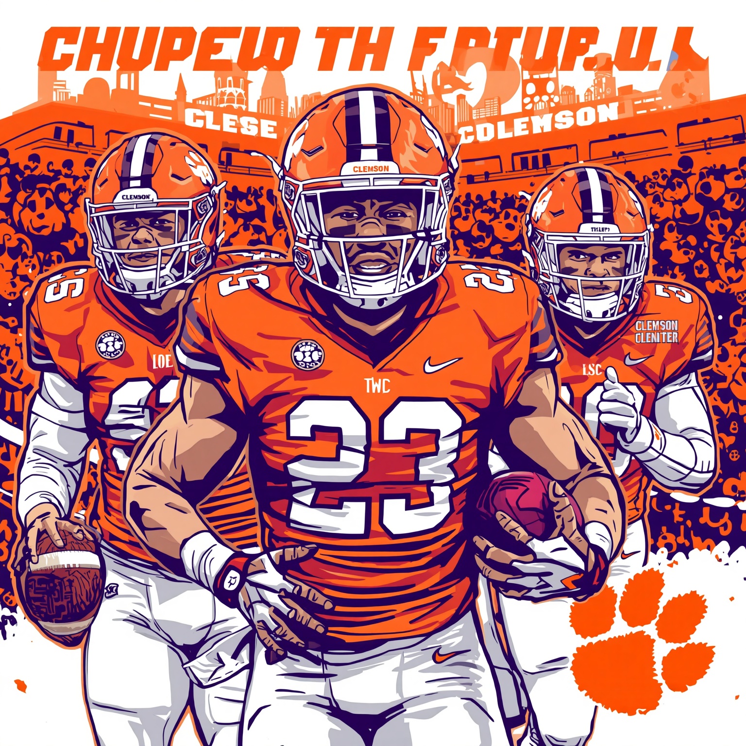 Elite Recruit Kahmaree Crumity’s Top 10 Frenzy - painting of Clemson Tigers football venue