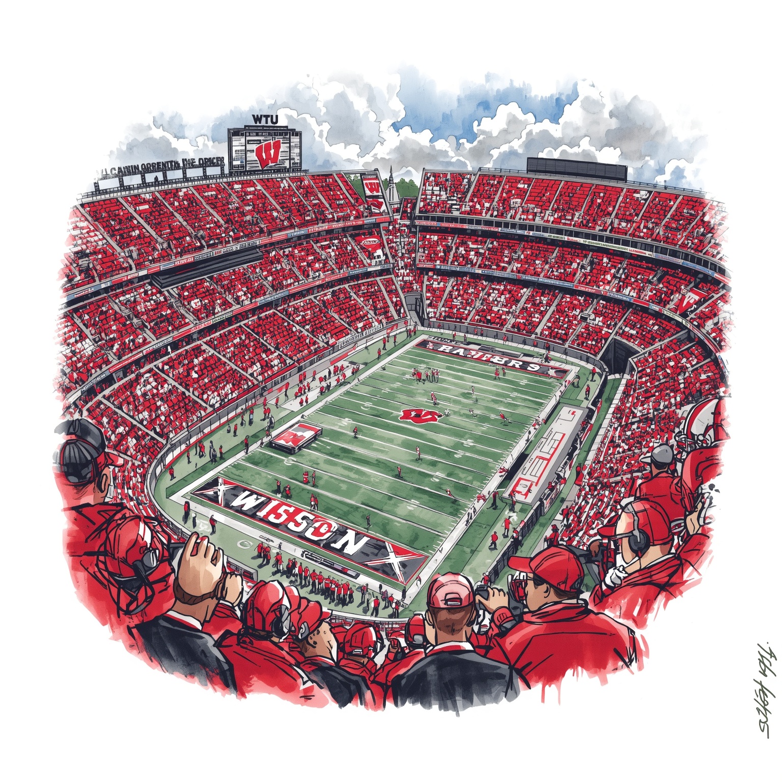 Badgers Football: Eugene Hilton & UCLA Preview - painting of Wisconsin Badgers football venue