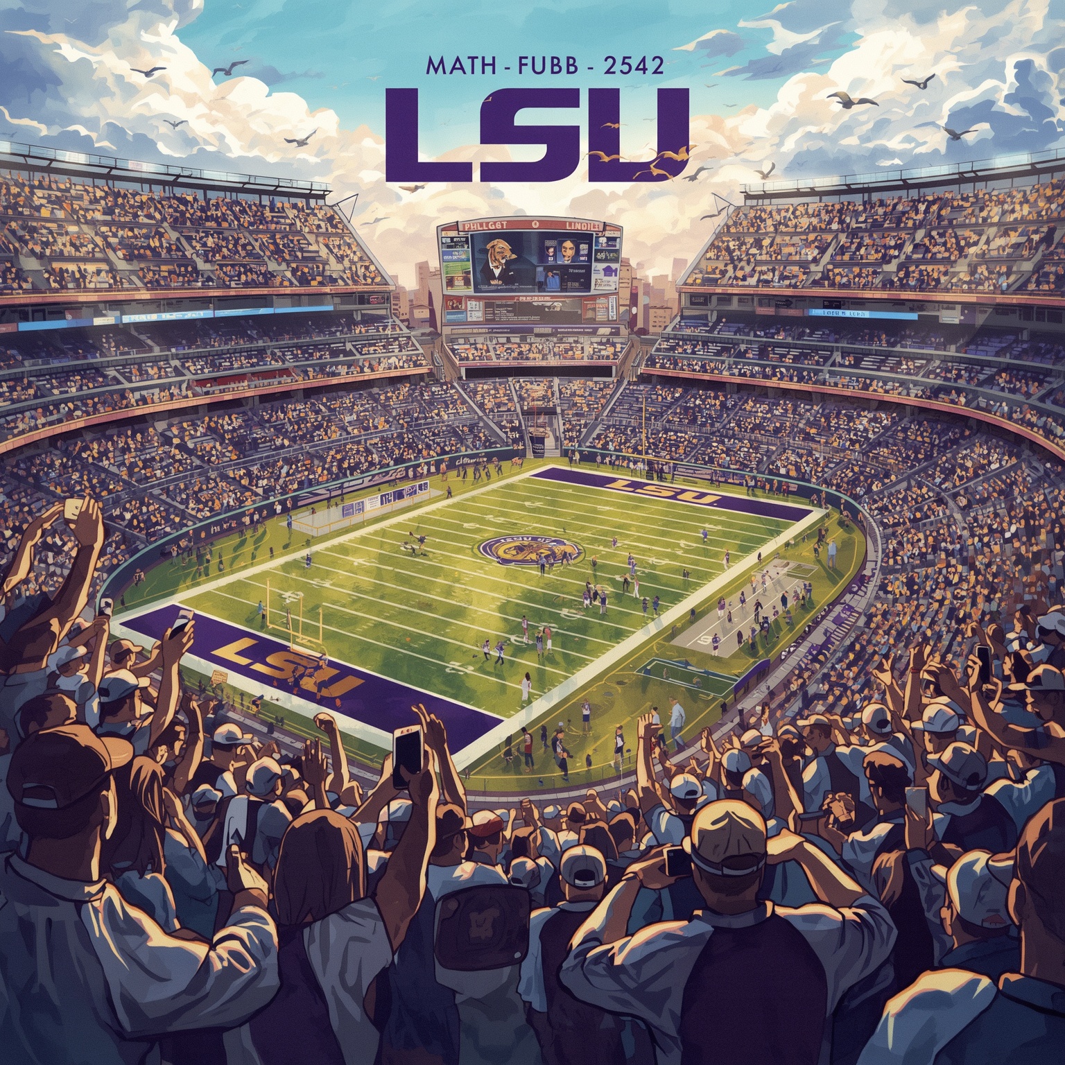 LSU’s High-Stakes Season: Kiffin’s Pressure & Alabama Trap - painting of LSU Tigers football venue